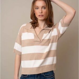 CYRUS Striped Polo Sweater – Size M | Preppy Casual
